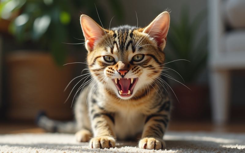 Cat Biting on Other Cats Neck