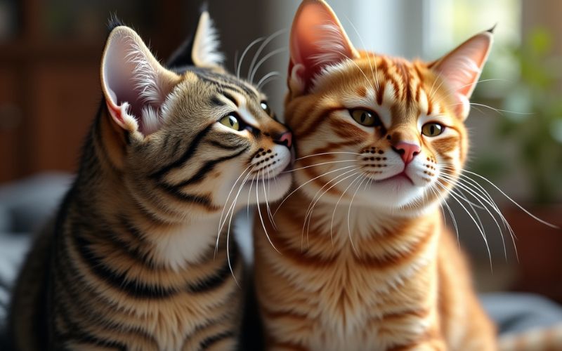 Cat Biting on Other Cats Neck