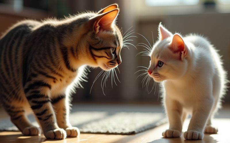 Cat Biting on Other Cats Neck