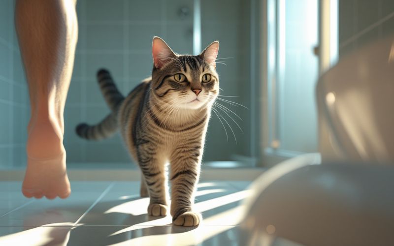 Cat Follows You to the Bathroom