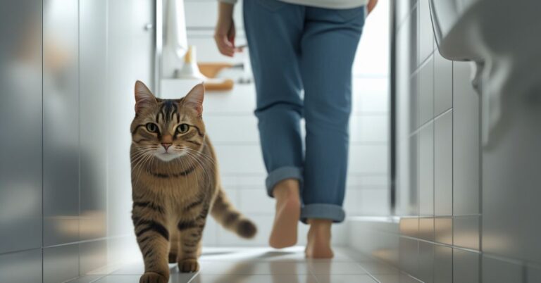Cat Follows You to the Bathroom